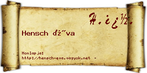 Hensch Éva névjegykártya